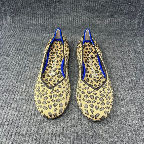 Rothy’s The Flat Round Toe Cheetah Animal Print Slip On Limited Women’s 7.5 - Picture 1 of 6